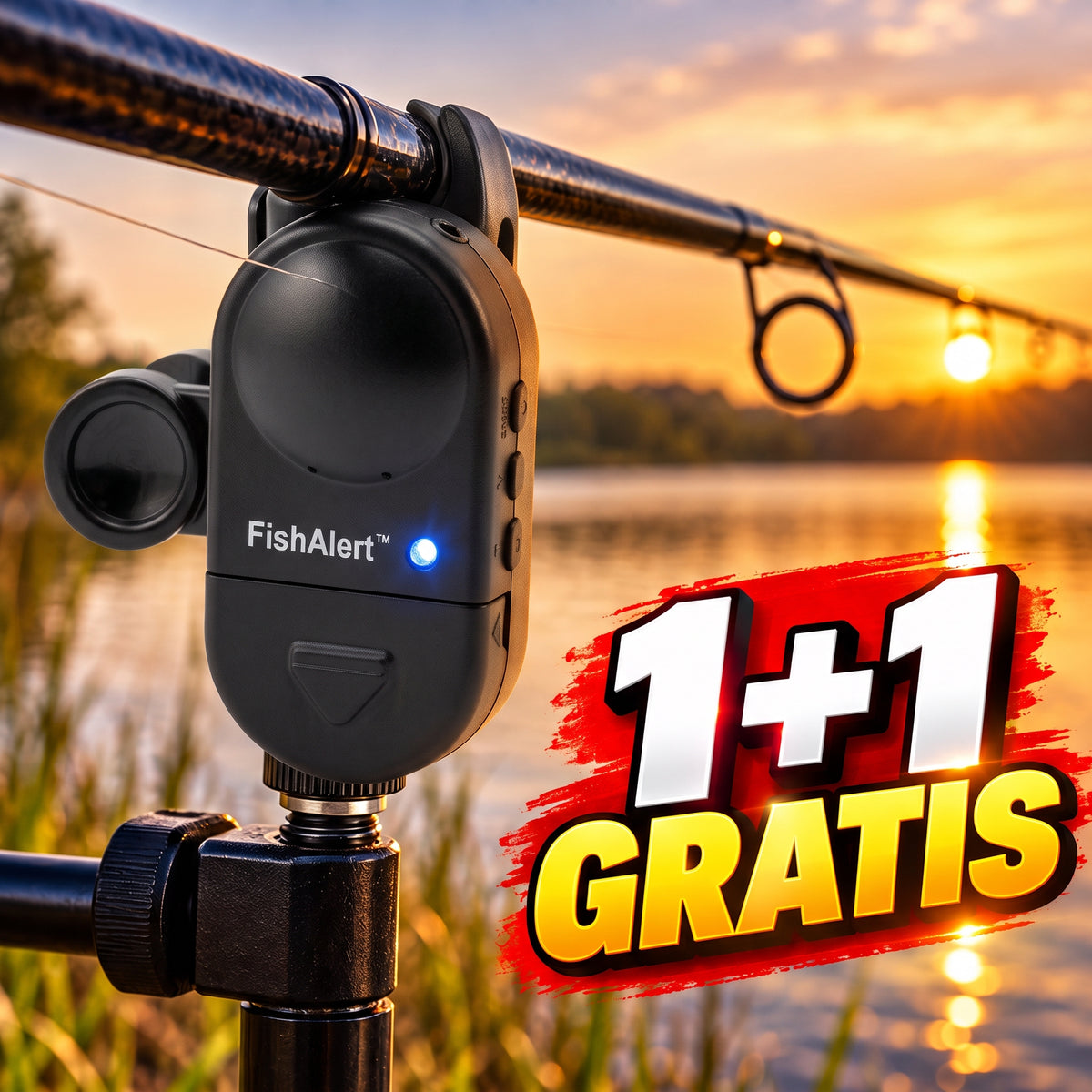 FishAlert™ – Senzor Avertizor Mușcătură Pescuit cu Sunet și LED, Rezistent la Apă 1+1 GARTIS