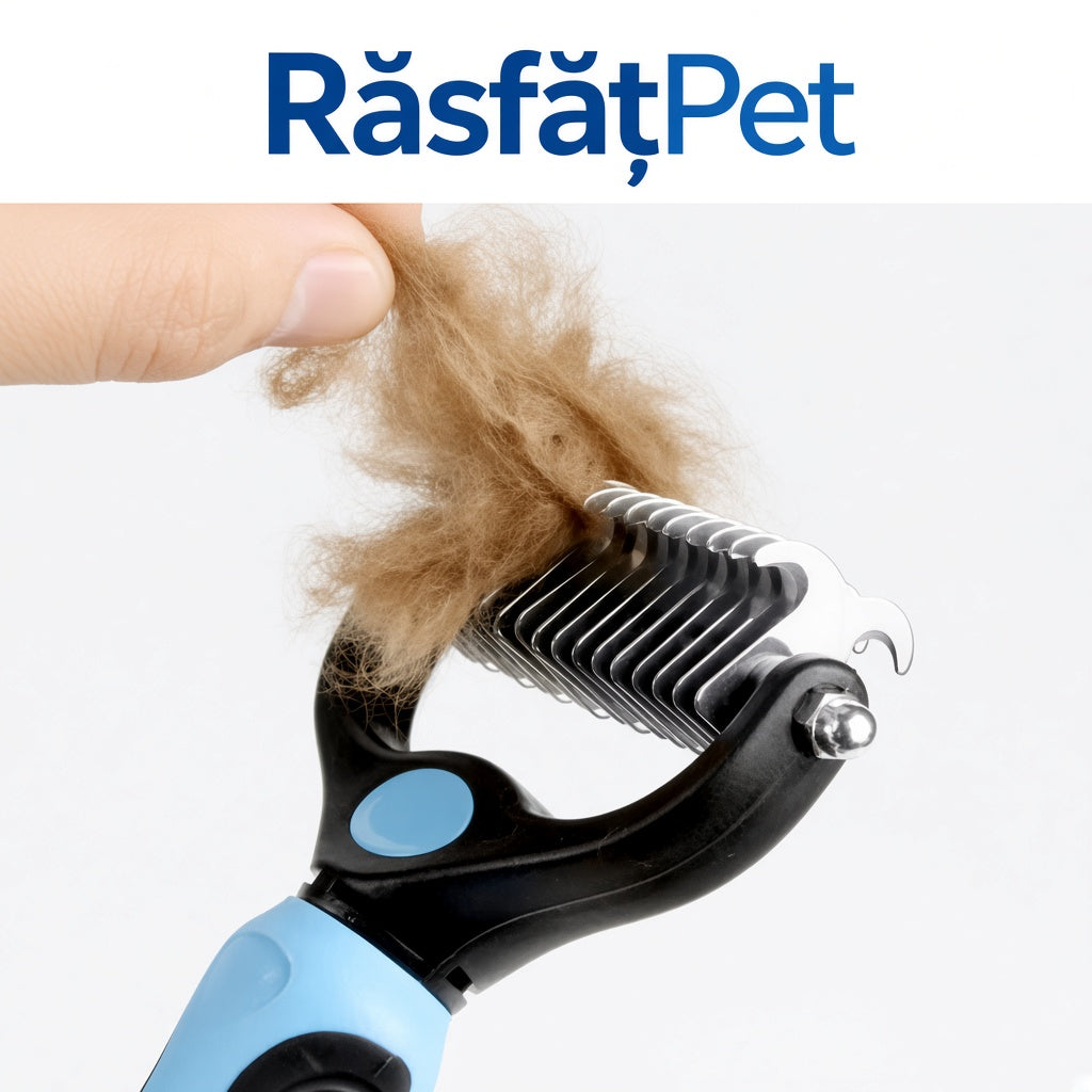RăsfățPet– Perie Profesională 2-în-1 pentru Câini și Pisici